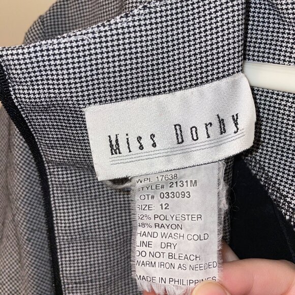 Vintage Miss Dorhy A-Line Dress With Button Front & Striped Hem Size 12 - Picture 8 of 8